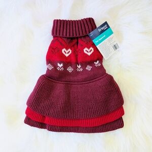 Red Heart Dog Sweater Dress Small New With Tags